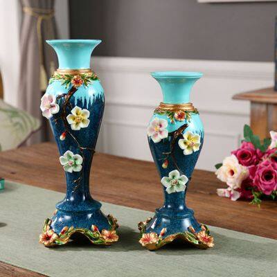 Mini Nordic Modern Simple Hand Made Color Paint Blue Ceramic Vase For Dining Room Decor