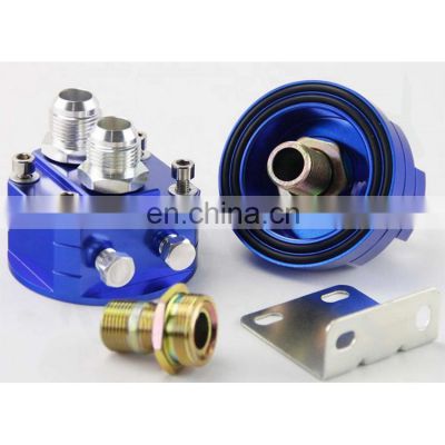 Oil cooler sandwich adapter plate aluminum universal thermostat and adapter thread