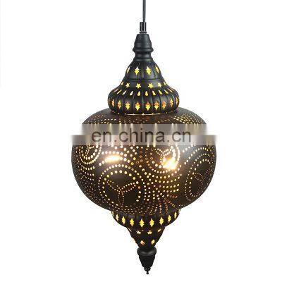 Traditional Etching Metal Shades  Hanging Hollowing Flower Hole Electric Ceiling Moroccan designer pendant lighting