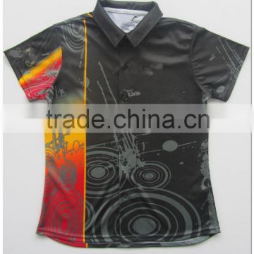 custom fully sublimation colorful sports polo shirt for 100 % polyester