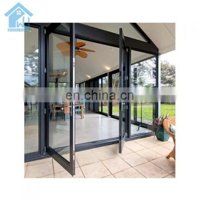 European Style Cheap Balcony Patio aluminum Slide Front Glass French Door