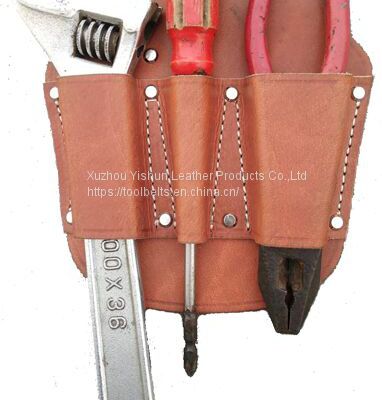 top grain leather pouch for holding plier,scissor,wrench etc small hand tools