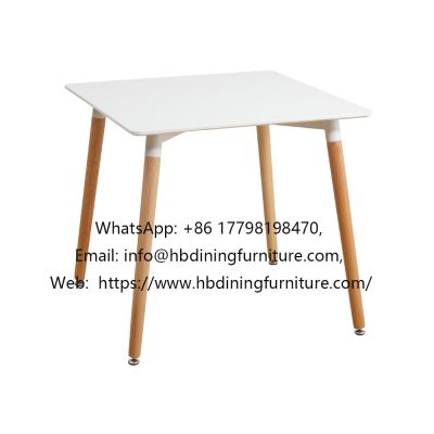 MDF Marble Sticker Tabletop Wooden Legs Square Dining Table