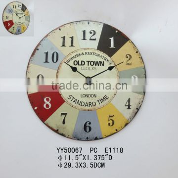 old town metal wall clock, round clock