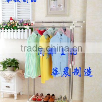 Metal shelf Double-pole clothes racks HT-8202