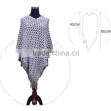 Hot selling cheap fashion wool knitted poncho winter warm sweater