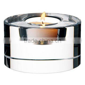 Round crystal ball pillar candle holder