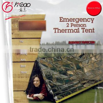 Emergency Survival Mylar Thermal Reflective Cold Weather Shelter Tube Tent - Accommodates 2 Adults - 8' X 3'