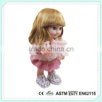 New Products 2015 Innovative Product Girl Dress Educational Toys 16 Inch Vinyl Doll Baby Doll