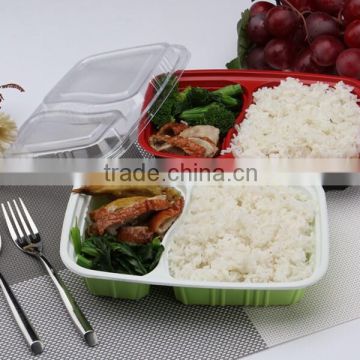 thickness 2 compartment biodegradable disposable plastic bent box