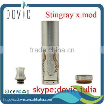 2014 USA and UK hot selling &popular 18350/18490/18650 stainless steel mod stingray x clone