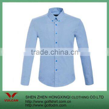 blue cotton twill fashion men shirts