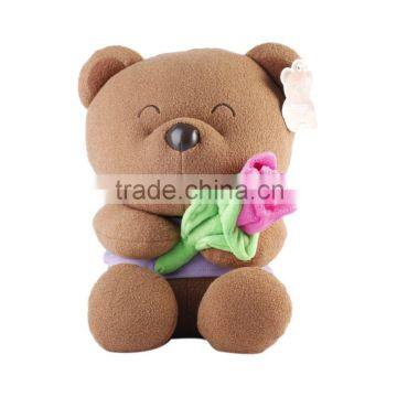 St nice birthday gifts brown bear with rose flower romantic style plush doll