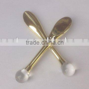 gold color acrylic plastic cosmetic spoon