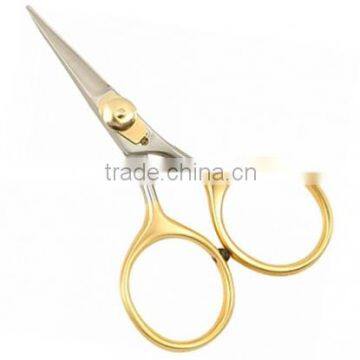 Fishing Scissors Long Blade With Adjustable Screw Stainless Steel Half Gold Coated