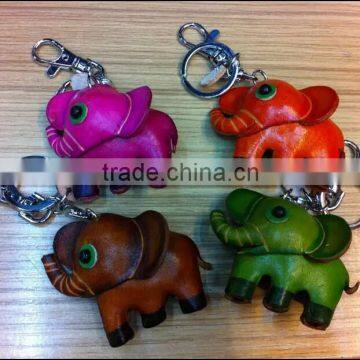 High quality custom Leather Animal keychain