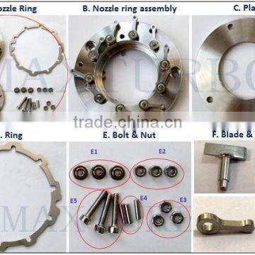 GT1544V GT1749V Different Turbo Kits Nozzle Ring Service Kit Parts Vane Blade Ring Fork KP39 BV39 TD04 TF035 RHF4