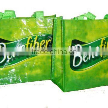 green printing PP non woven shopping bag for promotings