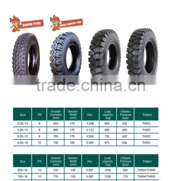 China new pattern high quality truck tyre 600-13 600-14 600-15 6.50-16