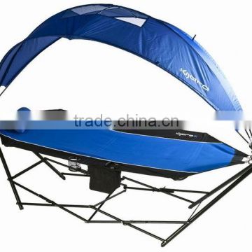 Hot selling camping folding hammock stand with canopy