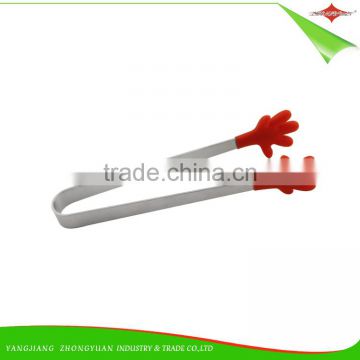 ZY-H2029A Hight Quality 5" palm shape mini silicone food tongs for promotional gift