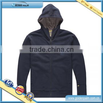 2016 Customized cotton polyester plain zipper hoodie, high quality zipper hoodie for mens