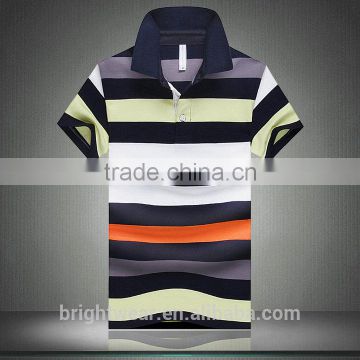Men's fashion style striped short sleeve polo shirt casual shirt