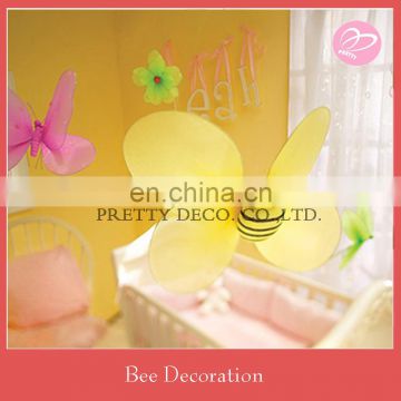 Yellow big size hanging nylon bee for baby room decoration