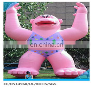 Pink Women giant inflatable gorilla with Bikini