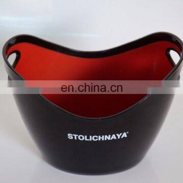 STOLI STOLICHNAYA Vodka Black & Red Durable Plastic Cooler Ice Bucket