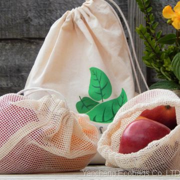 Reusable Cotton Produce Bags / Organic Cotton / Grocery Storage / Muslin bag / Plastic Free / Zero Waste Shopping / Eco-Friendly / Washable