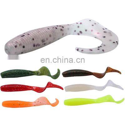 65mm 2.8g 10 pcs Per Bag Wholesale fishing soft lure Good Price bass Big Weave Tail FISHING SOFT LURES