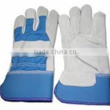 split leather safety gloves with Patch palm Rubberized cuff Palm
