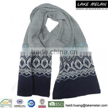 Hot Selling Acrylic Knitted Scarf With Jacquard Pattern For Winter