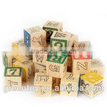 Wooden ABC/123 Building Blocks Set Alphabet Letters