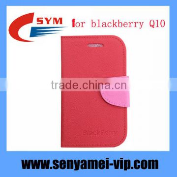 Factory price for Blackberry Q10 leather case with card slot