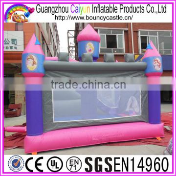 Pink Princess Design Inflatable Jumping Trampoline For Kids