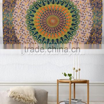 Indian Mandala Tapestry Ombre Cotton Bedspread Single Boho Wall Hanging Hippie Picnic Throw Blanket
