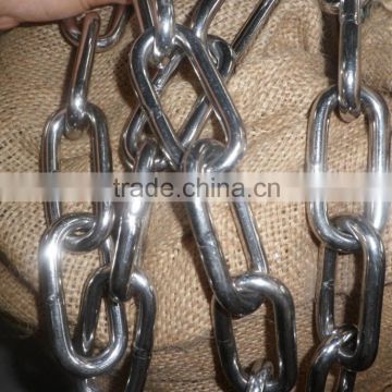 hot sell DIN766 steel link chain 316 marine grade stainless steel chain