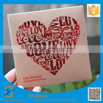 25pcs 13x13cm 250g Kraft Paper Heart Lock + Red Foil Printing CD DVD Disc Storage Bag Kraft Paper CD DVD Sleeve, Free Shipping