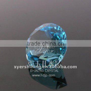 Faceted Swiss blue topaz crystal diamond