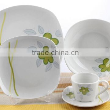 Ceramic square dinner set with low price porcelain dinner set