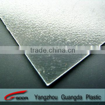 Transparent embossed rigid PVC sheets for display