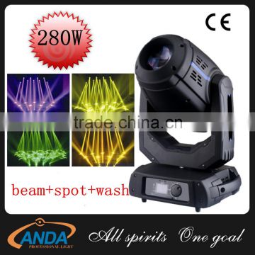 Professional Stage Light Wedding Light 280w 10r beam spot wash 3in1 moving head light