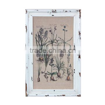 Burlap Printing Picture With Wooden Frame