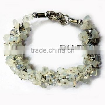 Stunning Crystal Quartz Chips Fuse Wire Bracelet | Agate Jewelry For Sale | Khambhat Agate Exports