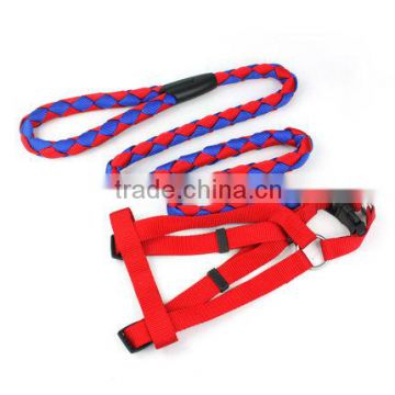 Red color top sale braiede dog leash
