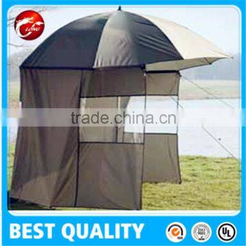 XL carp fishing brolly ,fish parasol with detachable sides and PVC Windows inc pegs and guys