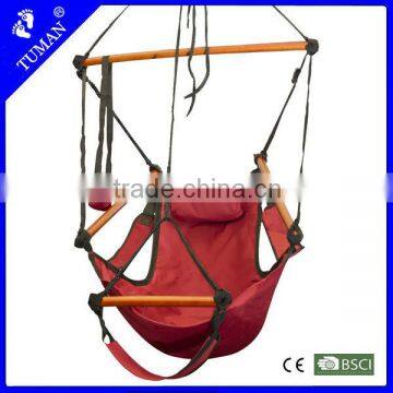 Outdoor deluxe oxford air swing hanging chair with pillow & drink holder