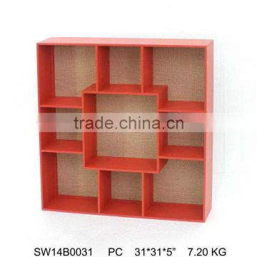 wood wall shelf in red design